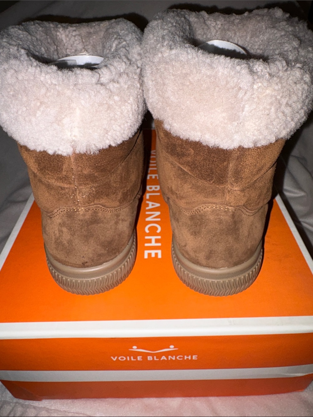 NWT VOILE BLANCHE Pan Genuine Shearling Lined Bootie in Brown - Picture 12 of 16